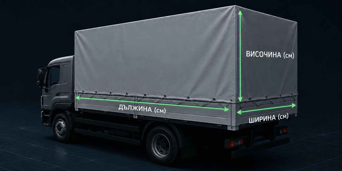Metal tarpaulin frame mounted on a flatbed vehicle